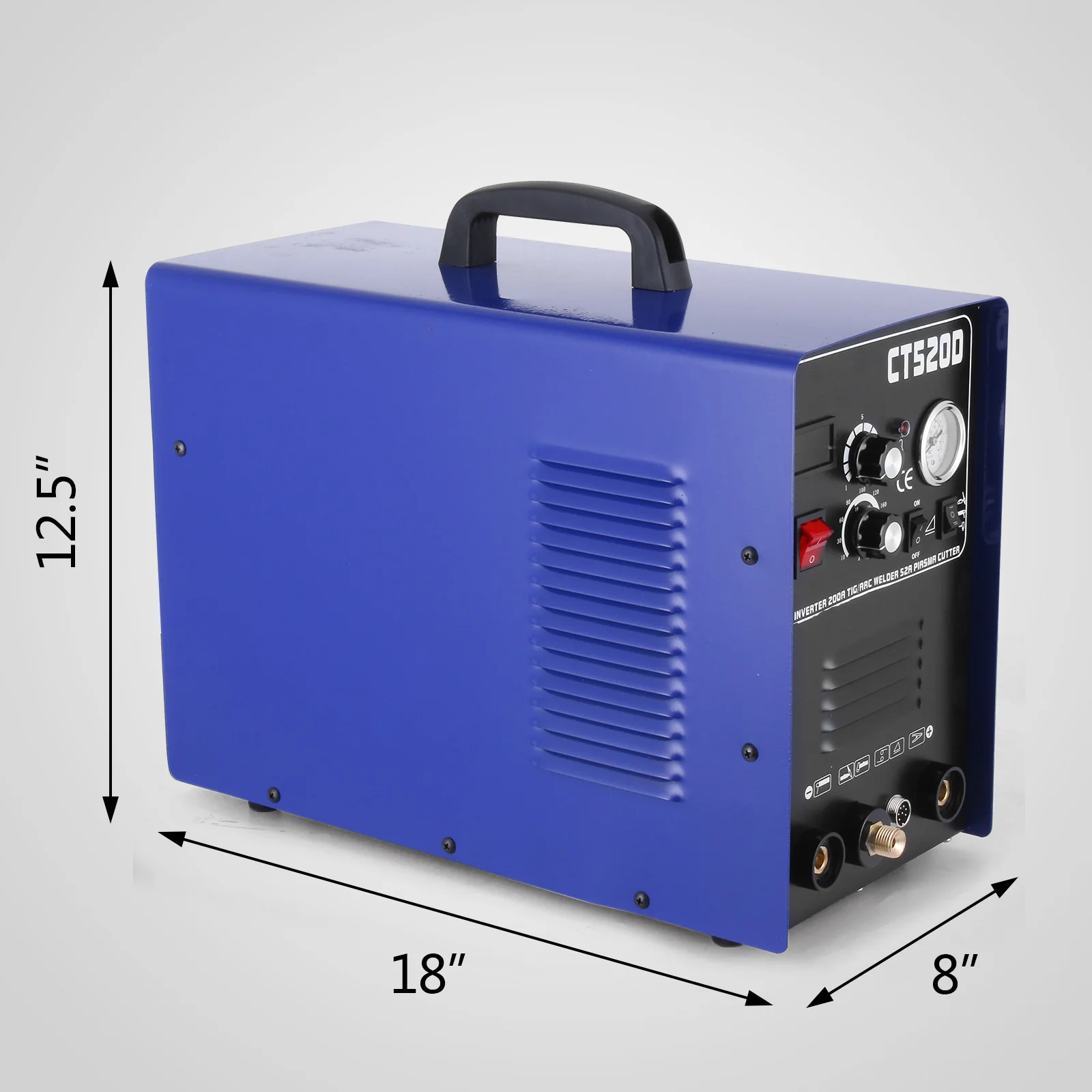 VEVOR CT520D плазменный резак палка TIG сварочный аппарат 3 в 1 комбинированный сварочный аппарат, 50Amp воздушный плазменный резак, 200A TIG/Stick сварочный аппарат
