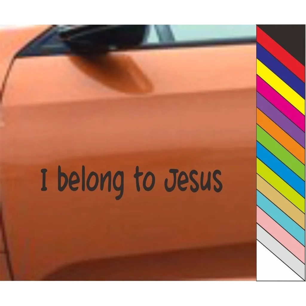 

I BELONG TO JESUS quote window Vinyl decal laptop art decal religious decor 20cm