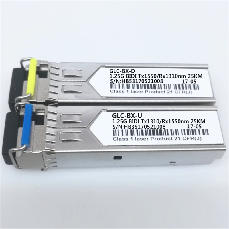 1 пара совместимый с Φ/U модуль приемопередатчика bidi SFP 1000BASE-BX SMF 1310nm-TX/1550nm-RX 25 км LC DDM
