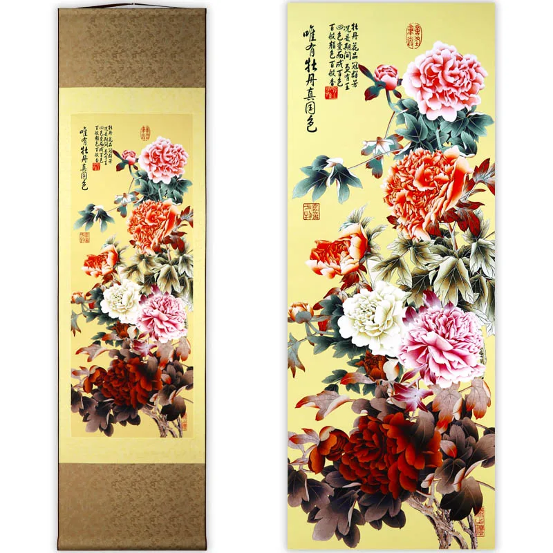 Tangfoo настенная живопись в винтажном стиле красивая шелковая прокрутка картина