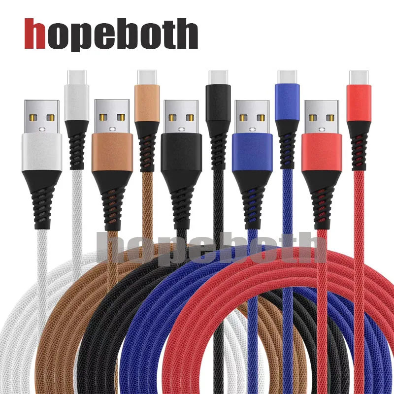 100 шт./лот USB кабель типа C плетеный нейлоновый зарядный для Huawei P10 Type зарядного