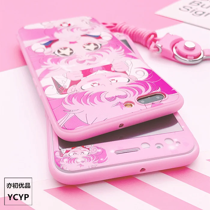 Чехол для iphone XR Cardcaptor Sakura+ пленка для экрана из закаленного стекла для iphone X XS Max 7 8 plus 6 S plus Sailor Moon+ ремешок