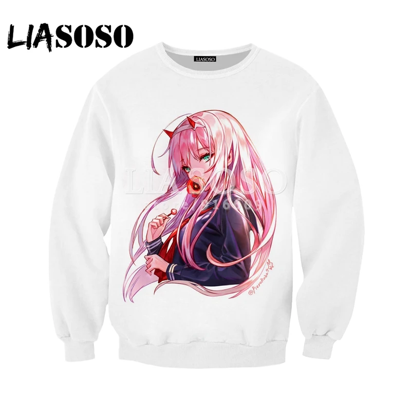 LIASOSO новый аниме Дарлинг в франкс Zero Two 02 Сексуальная 3D печать футболка/Толстовка