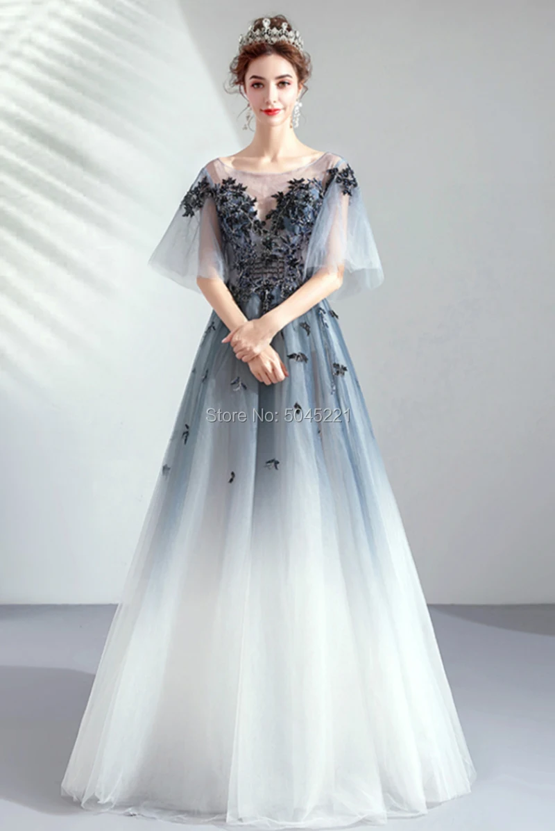 Новое поступление Роскошные вечерние платья серого и белого цвета вечернее