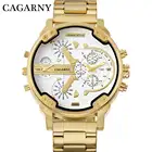 Люксовый бренд CAGARNY, мужские часы с браслетом из Золотой стали, кварцевые часы хорошего качества, мужские наручные часы, модный бренд NATATE