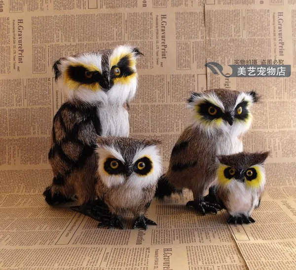 Модель игрушечной Совы из полиэтилена и меха модель совы реквизит для украшения