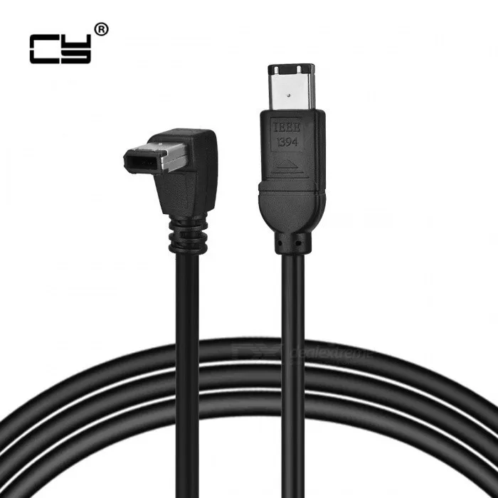 IEEE 1394 1394a Firewire 400 6pin 90 градусов вниз прямоугольный до прямой кабель для передачи