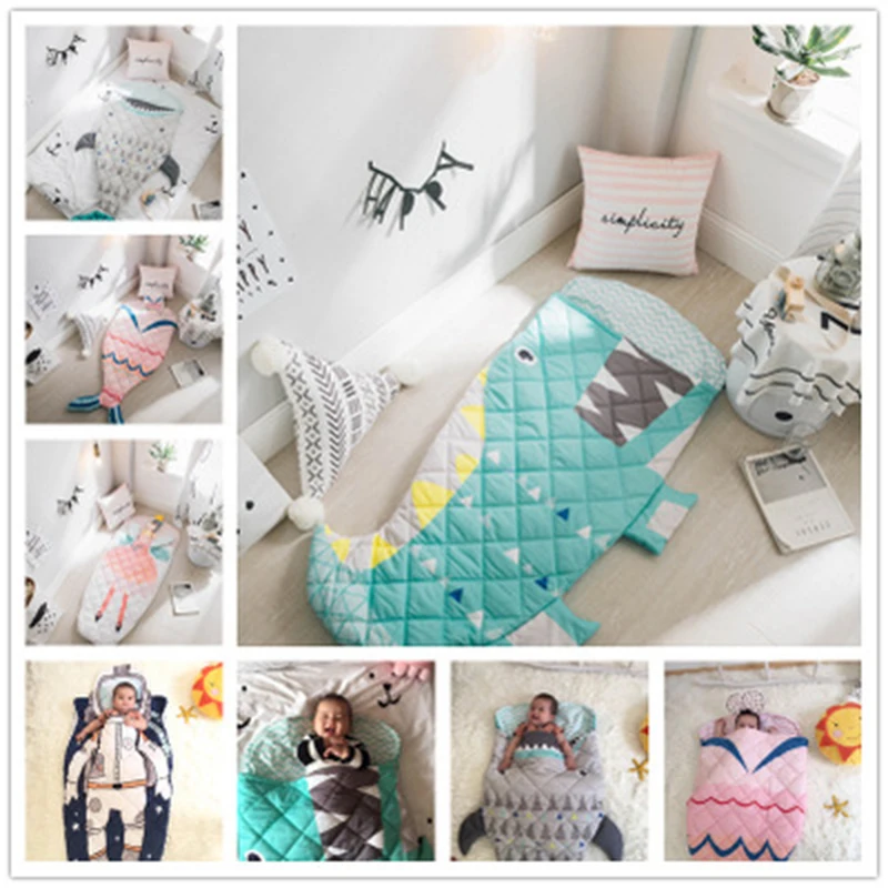 Спальный мешок для детей Акула астронавт Русалка конверт новорожденных Зимняя