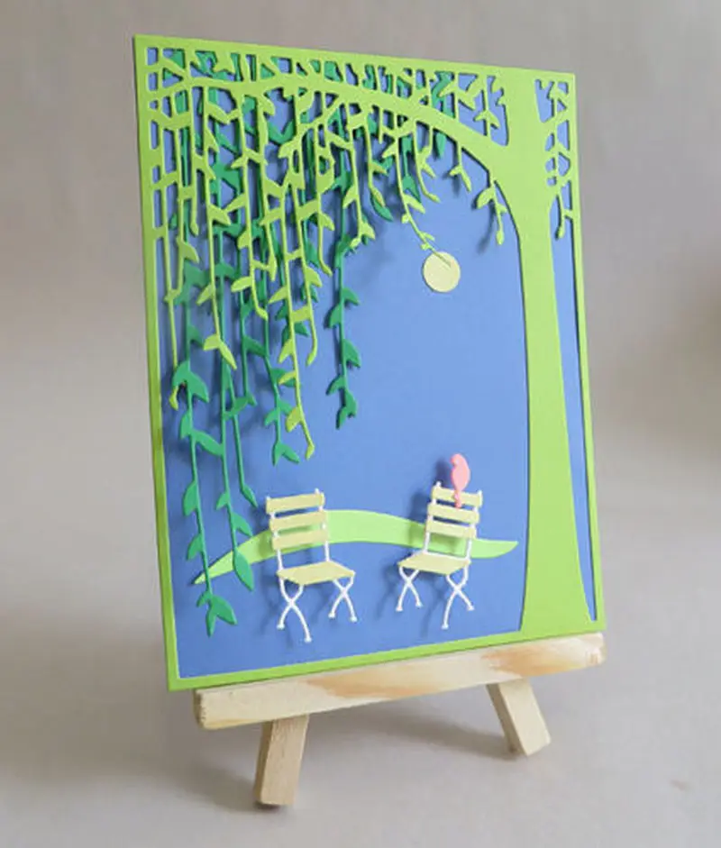 3D DIY Новые металлические режущие штампы и Скрапбукинг для изготовления бумаги принадлежности деревья слой нашивки с тиснением рамка карты Ремесло высечки
