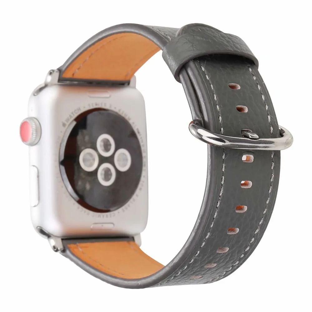 44 мм классический кожаный ремешок для apple watch серии 4, версия 1, 2, 3, ремешок поводок собаки сменный Браслет для apple watch 44/42/40/38 мм