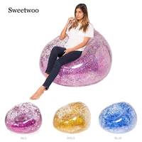 outdoor confetti glitter inflatable lounger lazy bag air sofa waterproof rose gold glitter inflatable chair air bed sleeping bag