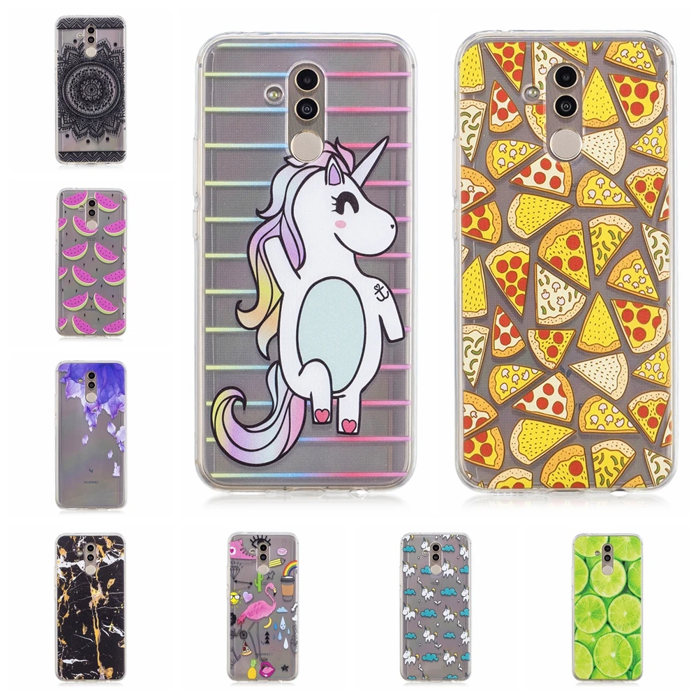 Силиконовый чехол для huawei mate 20 lite fundas hoesje Cute funny piza Unicorn Watermeboom tpu Lite