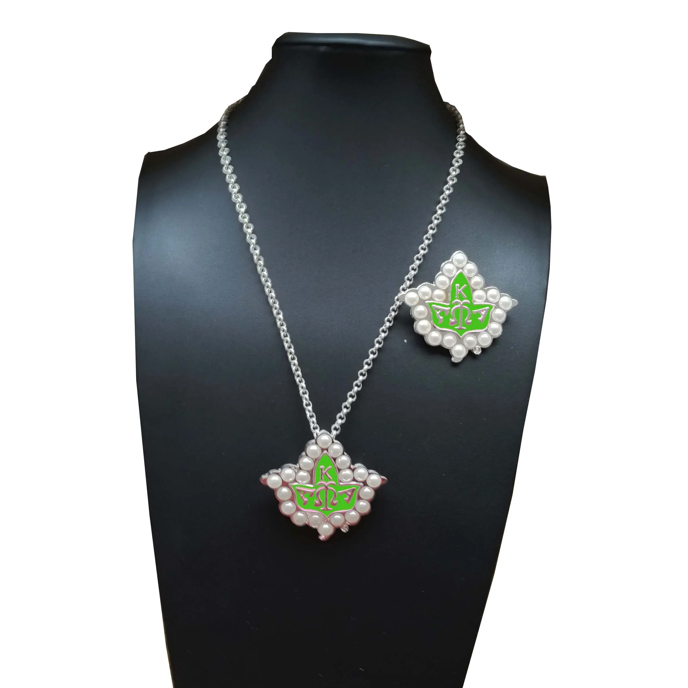 green set 01 TOPVESKO Aka лист плюща ожерелье lapen Pin - Окраска металла: green set 01