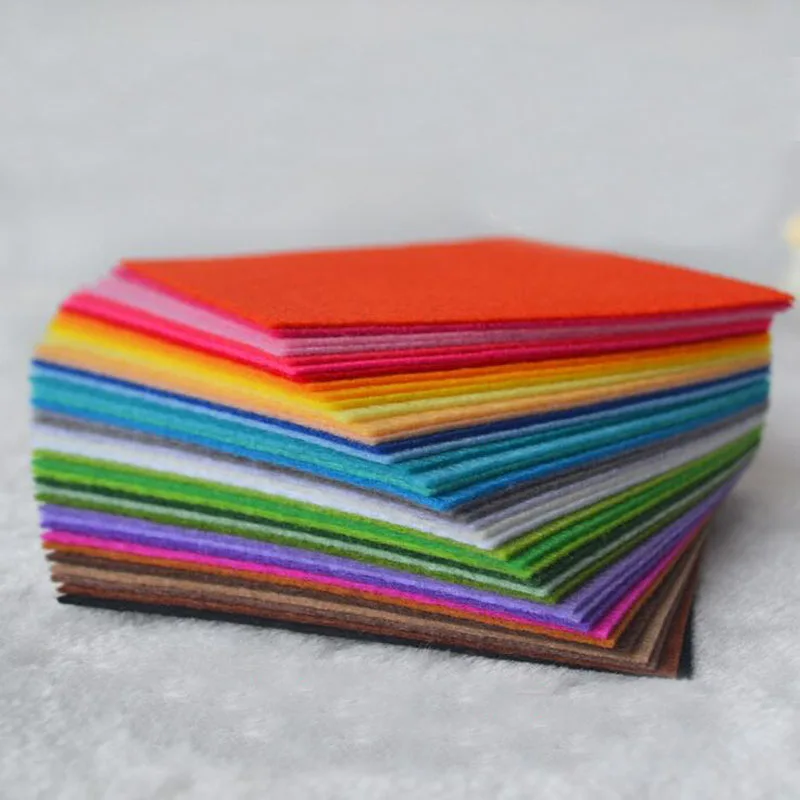 40 Pcs\lot 30x30 cm Polyester Felt Fabric Cloth DIY Handmade Sewing Home Decor Material Thickness 1mm Mix Color 11.8x11.8inch | Дом и сад