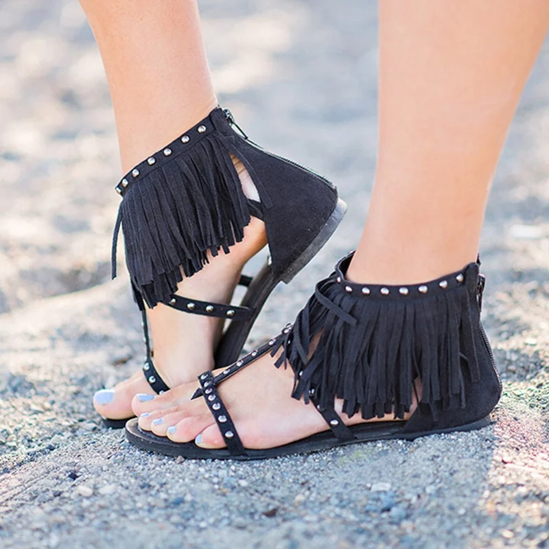 Женская обувь Сандалии Удобные сандалии Летние вьетнамки с кисточками Модные