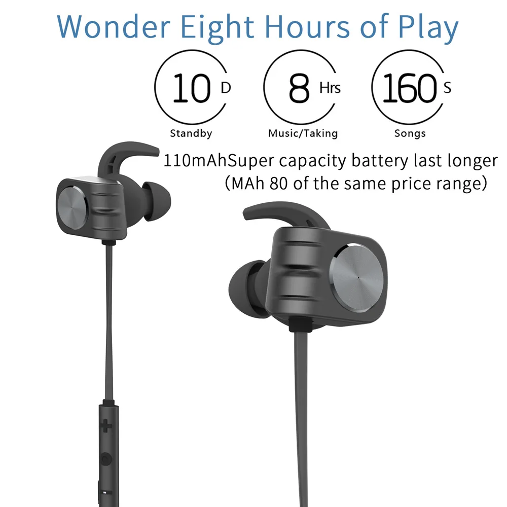 Wireless Headphones IPX5 Waterproof Bluetooth Headphone Sports Bass Magnetic Earphone with Mic for iPhone Samsung Xiaomi Runner |