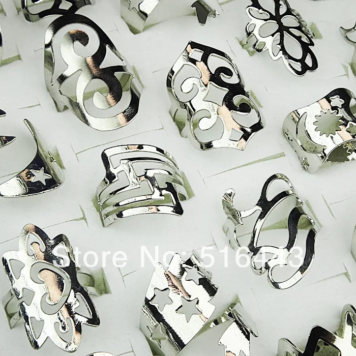 Горячая продажа 100 шт смешанный стиль регулируемые серебряные P Модные полые