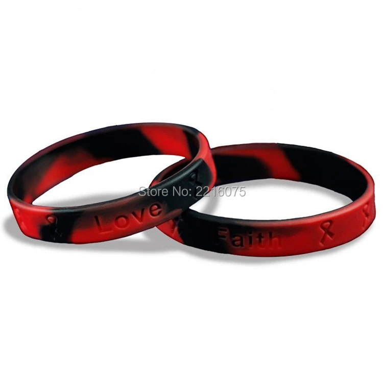 500 шт. вихревой ленты Вера Надежда Любовь силиконовый напульсник резиновый