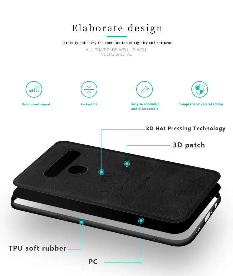 Для LG V40 чехол ThinQ Мягкий ТПУ + Жесткий ПК PINWUYO Роскошная фотография для тонкая
