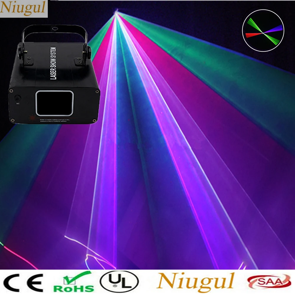 RGB Laser Light Beam Line Effect Scanner Projector DJ Disco Stage Lighting Dance Party Wedding Holiday Bar Club DMX Laser Lights