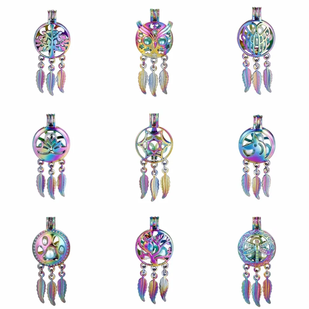 Смешанный 9 шт Радужный цвет лотоса лапа печать сетка стрекоза крылья Ловец снов