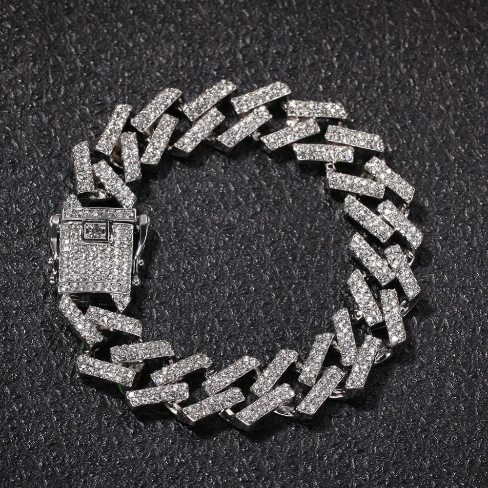 Новое поступление мужской хип хоп Iced Out Bling браслет cz модные браслеты из США кубинские звенья мужские ювелирные изделия Хип-хоп подарки