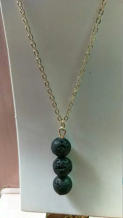 Длинное ожерелье из натурального вулканического камня 6 мм/8 мм | Украшения и