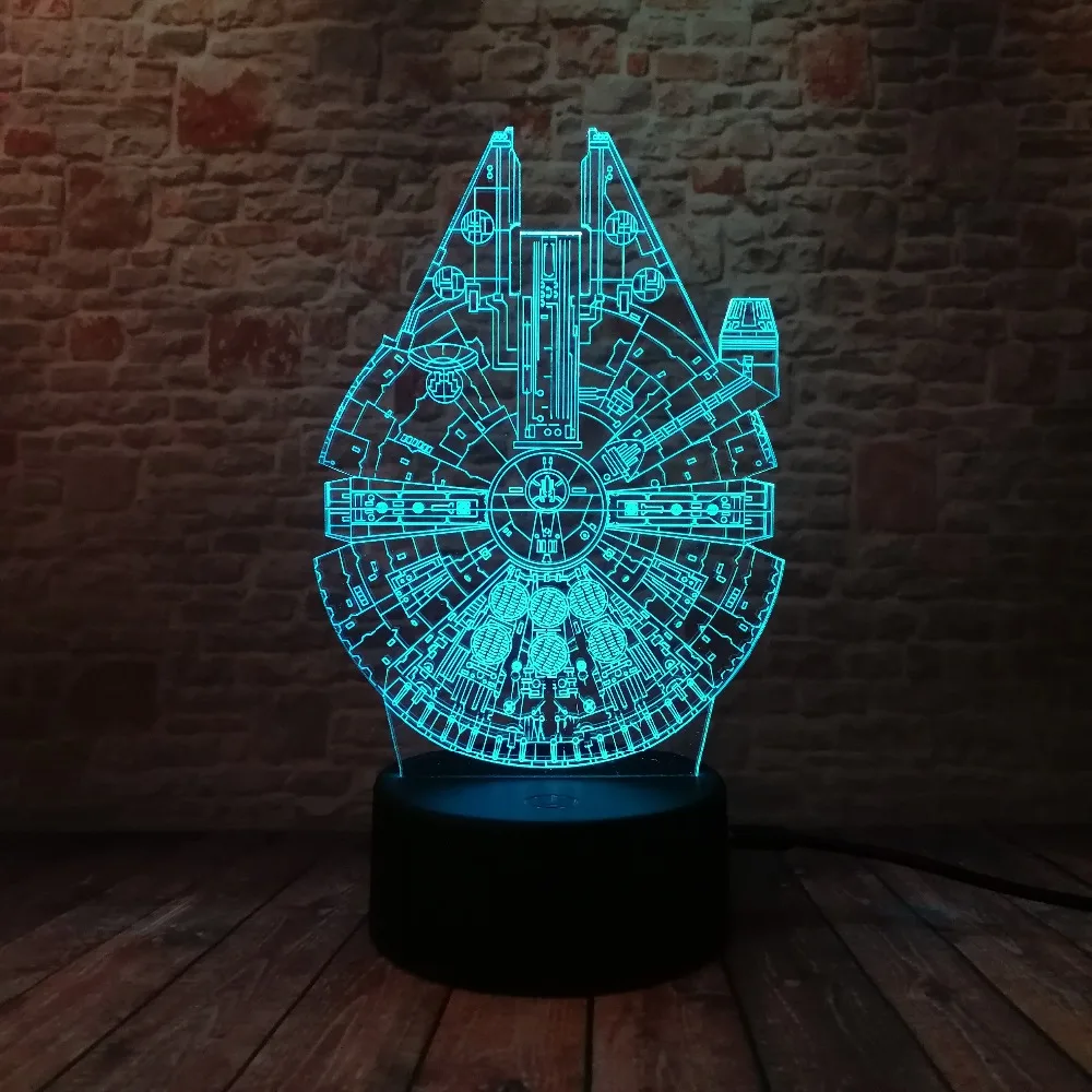 Звездные войны, легенды, новинка, космический корабль, 3D ночник, умный светодиодный светильник, 7 цветов, для мальчиков, декор стола в комнате, детская Рождественская игрушка, подарки