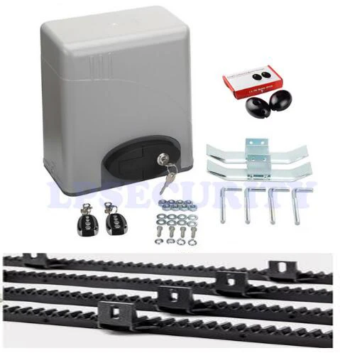 nylon rack 2 remotes 600 кг Раздвижные Ворота Доступа двигатель авто закрыть с 2 передатчиками 4 м стальные стойки 1 пара фотоэлемент - Цвет: nylon rack 2 remotes