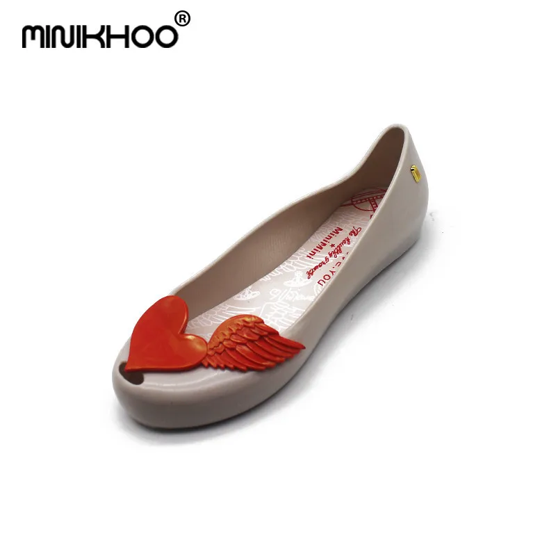 Mini Melissa Love Wings/женские прозрачные сандалии; коллекция года; популярные женские сандалии; нескользящие сандалии Melissa; сандалии для родителей и детей; высокое качество - Цвет: White