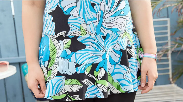 LENAGAGA купальник однотонный для полных женщин с юбкой и большой чашкой для бюста.