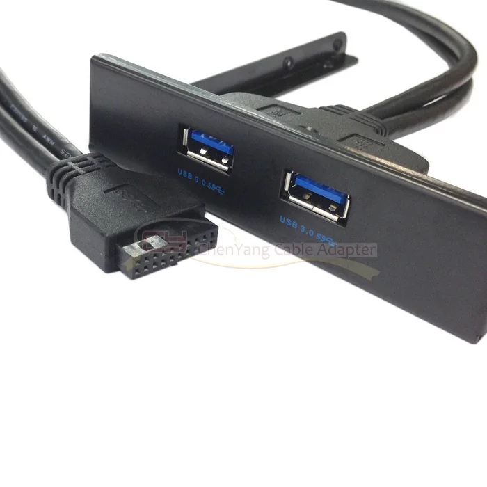 1 шт/50 см материнская плата 20 Pin к USB 3 0 два порта Передняя панель для 5 "дисковый