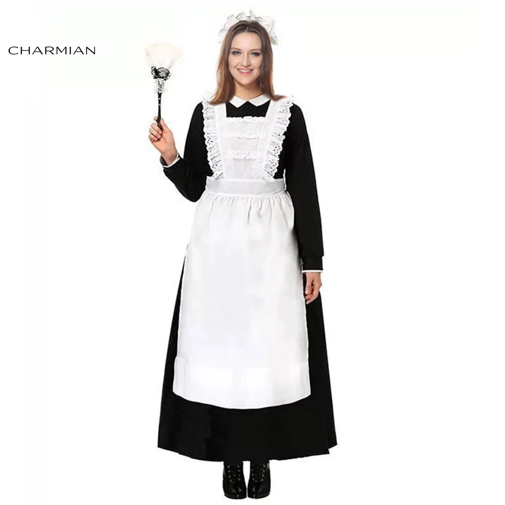 Charmian Роскошный традиционный костюм горничной на Хэллоуин для женщин длинное