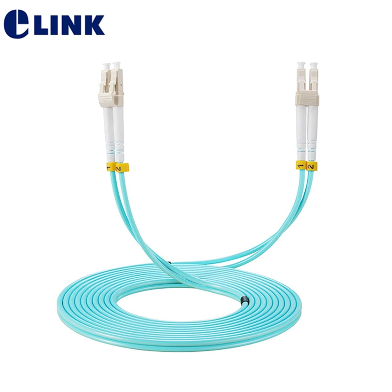 20PCS LC-LC fiber patchcords OM3 Multimode duplex 2.0mm PVC cable 1 2 3 4 5 7 Mtr optical fibre jumper free shipping ELINK