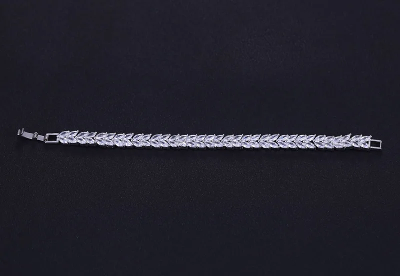 Роскошный браслет BS058W с австрийскими кристаллами и элементами из циркония AAA