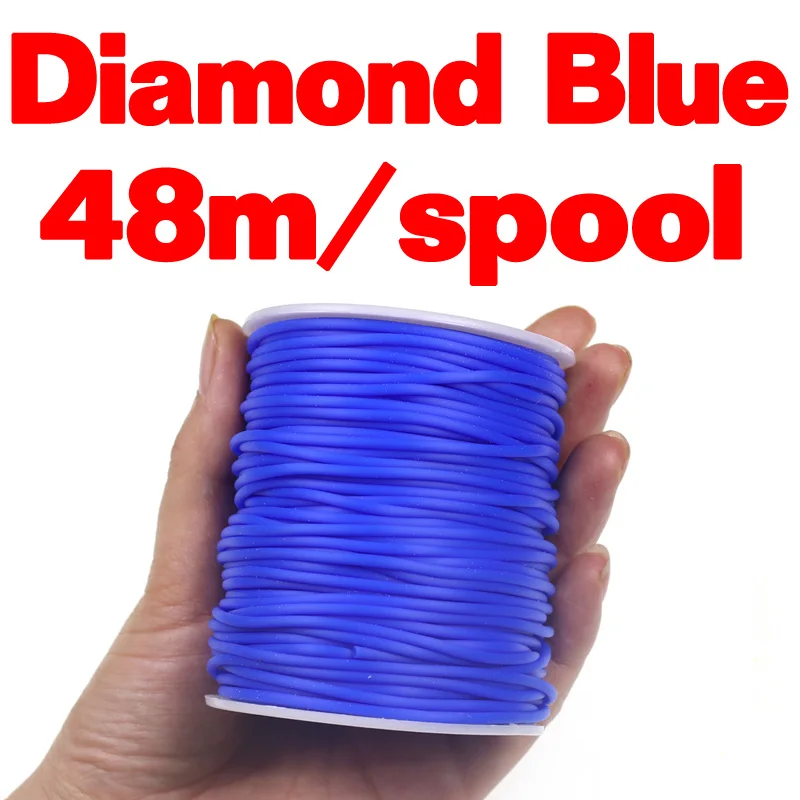 Diamond Blue 48m Bimoo 48 м/катушка упругая тонкая пленка силиконовые установки трубка рукав для Скад креветок Нимфа Летающая кожа Рыбалка Сабики мухобойка материал - Цвет: Diamond Blue 48m