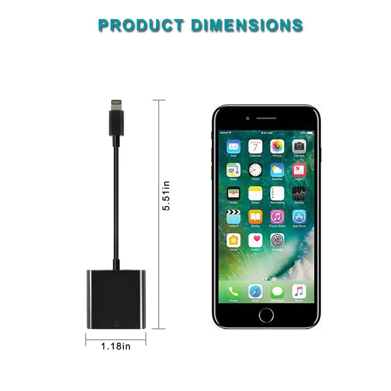 IOS 12 OTG телефон Micro SD карта адаптер Комплект подключения разветвитель подключения SLR высокоскоростной 3,0 фото памяти для iphone 7 8 x ipad