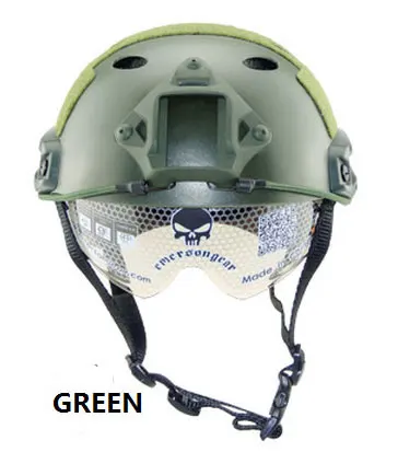 PJ GREEN Открытый Emerson Fast шлем Пейнтбол шлем для бейсджампинга с защитный шлем Военная тактика шлем - Цвет: PJ GREEN