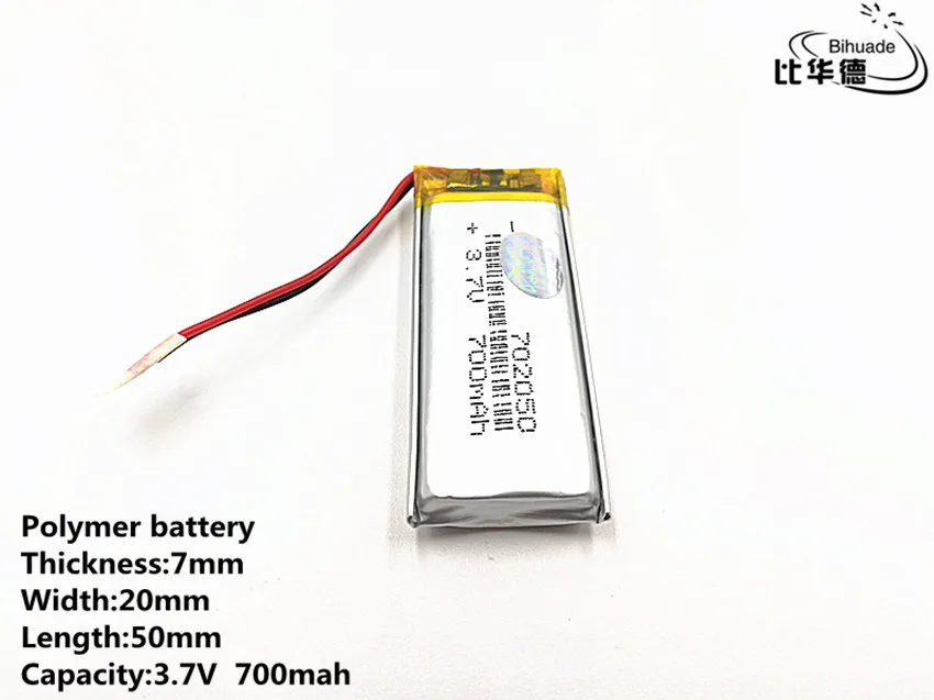 Good Qulity 3.7V 700mAH 702050 Polymer lithium ion / Li-ion battery for TOY POWER BANK GPS mp3 mp4 | Электроника