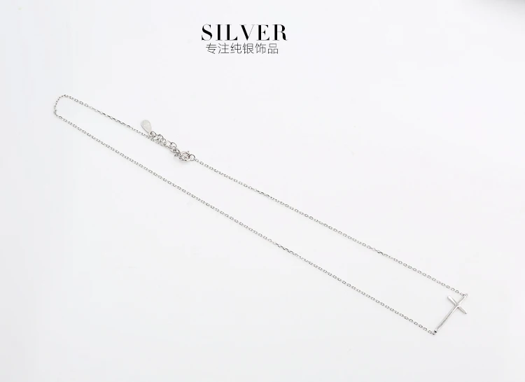 Bijoux Мода 925 серебро длинный крест ожерелье s для женщин эффектное колье свадебное ожерелье девушки вечерние подарок