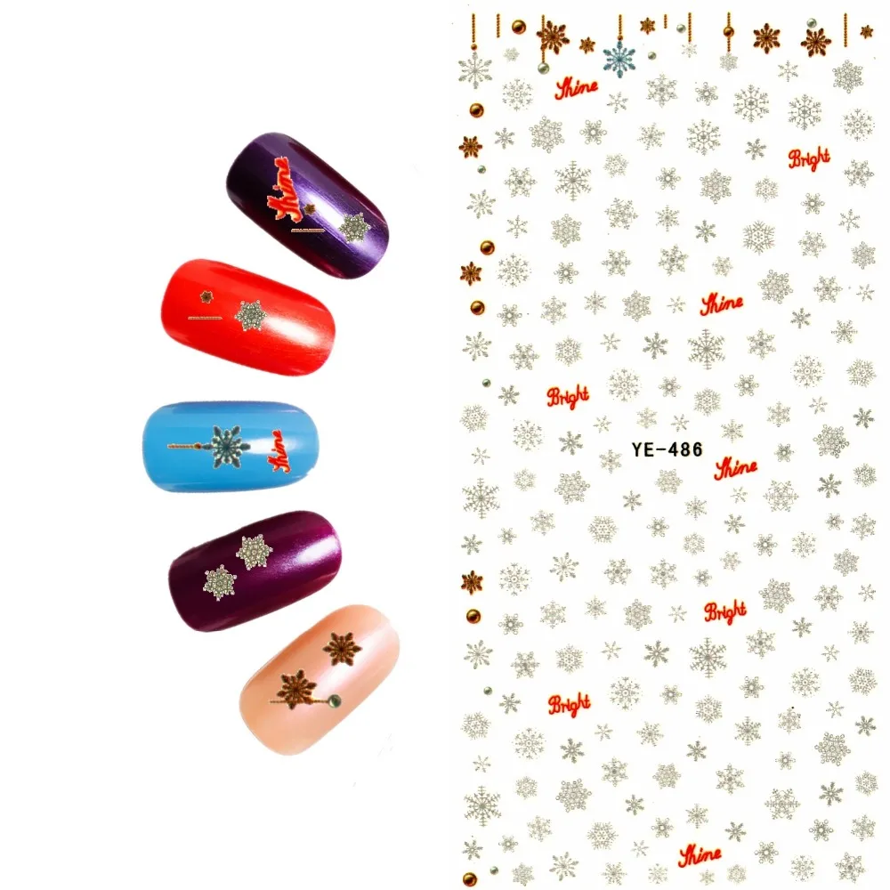 Водная наклейка для ногтей Рождественская снежинка цветок Маргаритка Примула