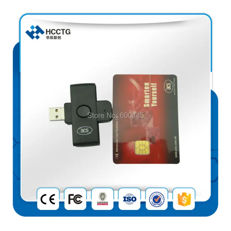 Портативный считыватель смарт карт PocketMate II для подключения ACR38U N1|card reader|smart card