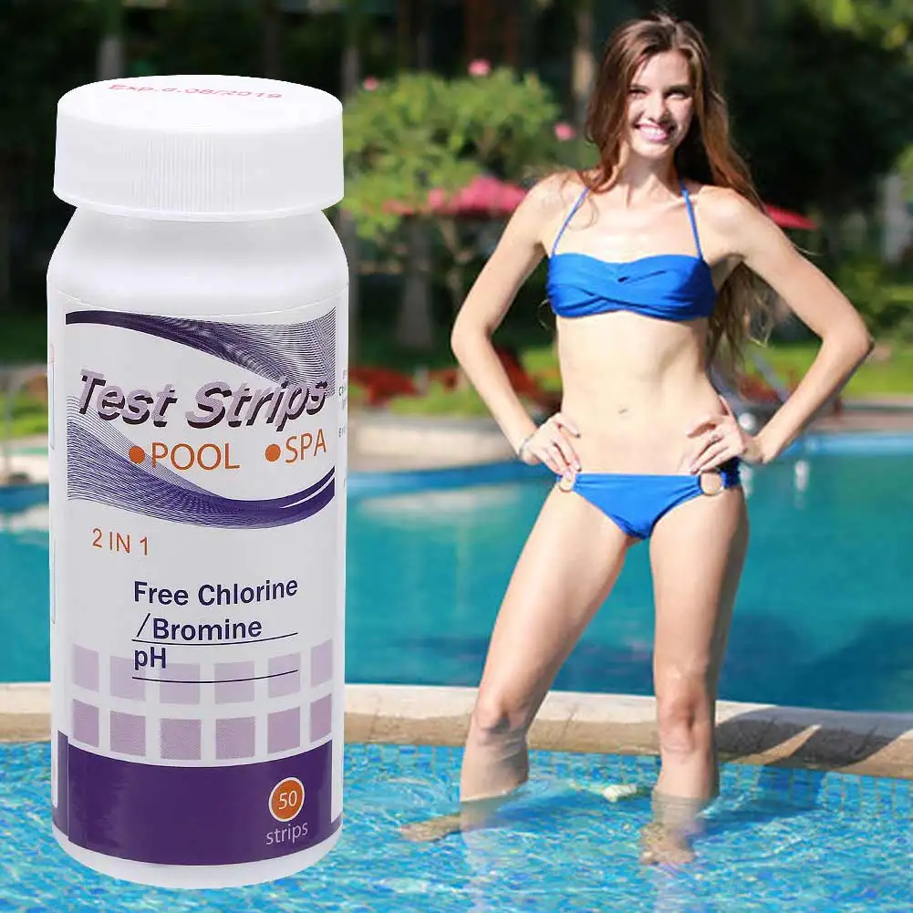 Новинка 50 шт. тест-полоски для бассейна спа-тест горячая ванна хлор PH Щелочность