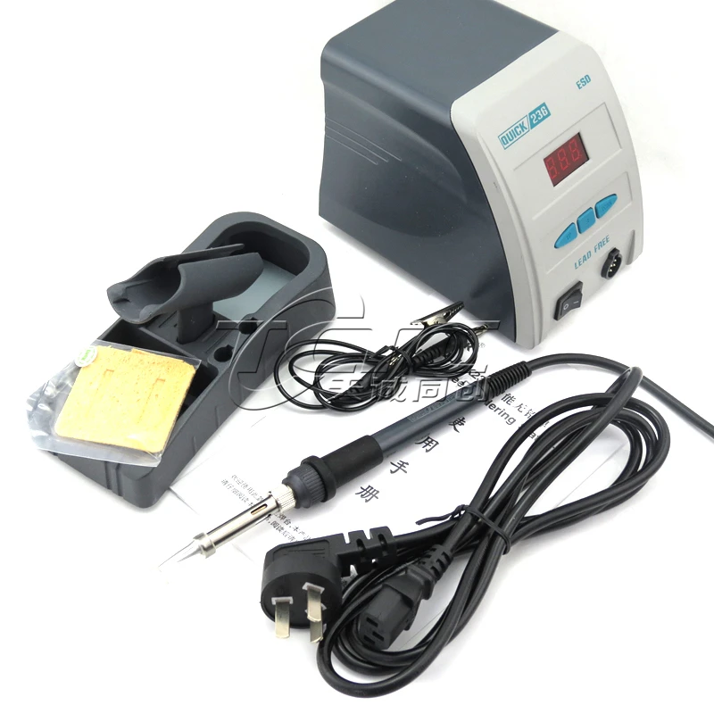 220 В SMD цифровой свинца паяльная станция QUICK 236 универсальный сварочная головка