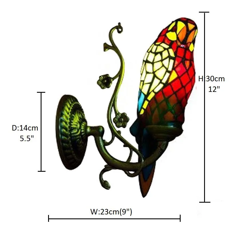 SGROW Тиффани ручная работа попугай настенный светильник для спальни коридора