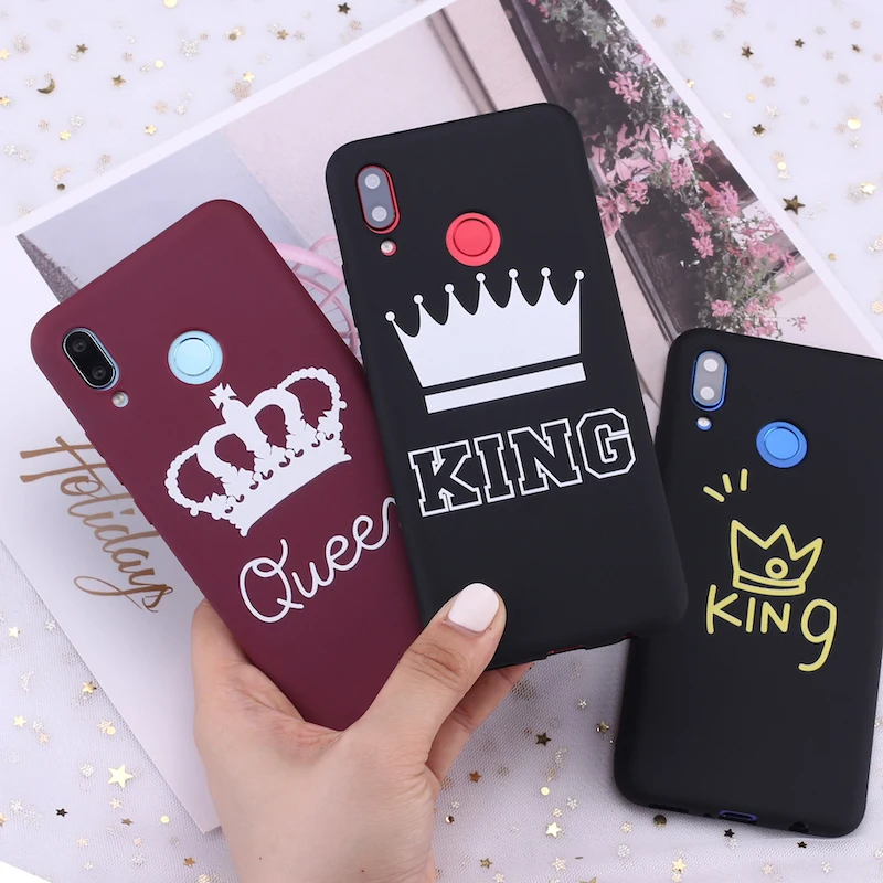 Силиконовый чехол для Huawei Honor Mate 10 20 Nova P20 P30 P40 P Smart King and Queen Crown Candy|Бамперы| |