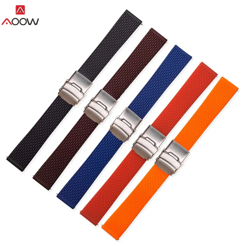 Ремешок спортивный для наручных часов резиновый браслет дайвинга с раздвижной