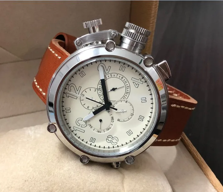 50 мм GEERVO правая Корона белый циферблат автоматический самовсасывающий механизм