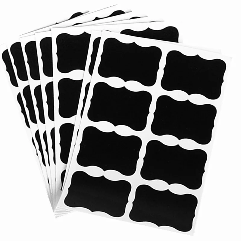36 Pcs Waterproof Chalkboard Kitchen Spice Label Stickers Home Jam Jar Bottle Tags Blackboard Labels With Marker Pen | Дом и сад