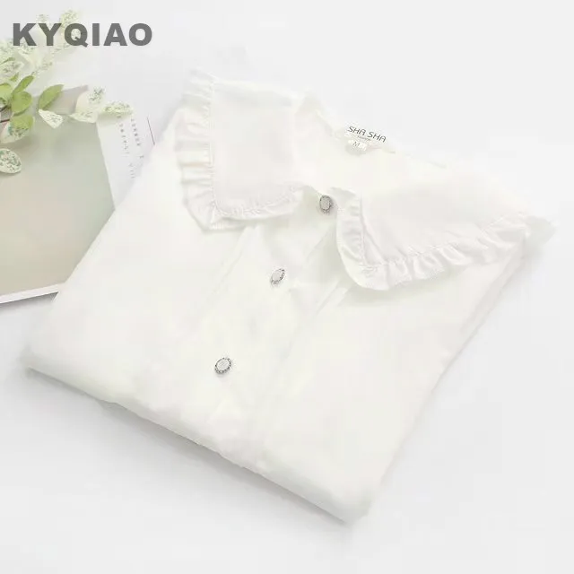 Японская школьная форма KYQIAO белая шифоновая блузка в японском стиле с длинным